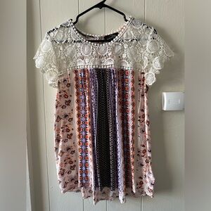Crochet multicolor blouse